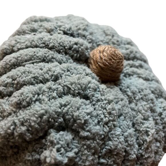 Chenille Pumpkin Halloween Fall Thanksgiving Decor Centerpiece Cozy Green Twine - Picture 7 of 7